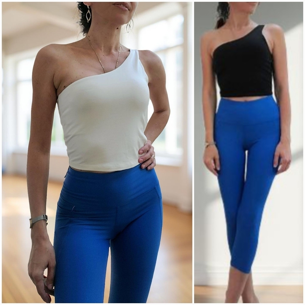 NWT Set Of 3 (2 Black And White Dance/Practice/Athletic Tops) & Blue Leggins XS